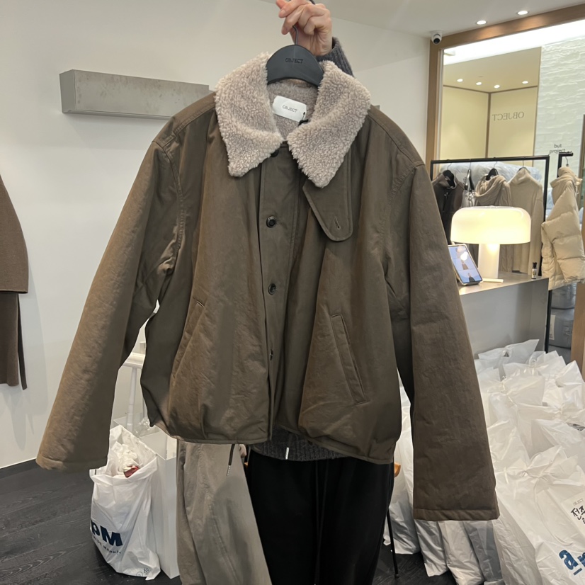 OBJECT東大門㊣實拍女裝新品休閑推薦人氣時尚熱賣夾克棉絨OBJECT夾克圖色2