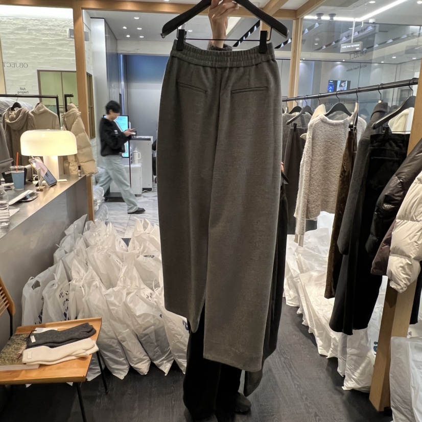 OBJECT東大門㊣實拍女裝新款25秋冬推薦時尚真品休閑褲羊毛OBJECT休閑褲