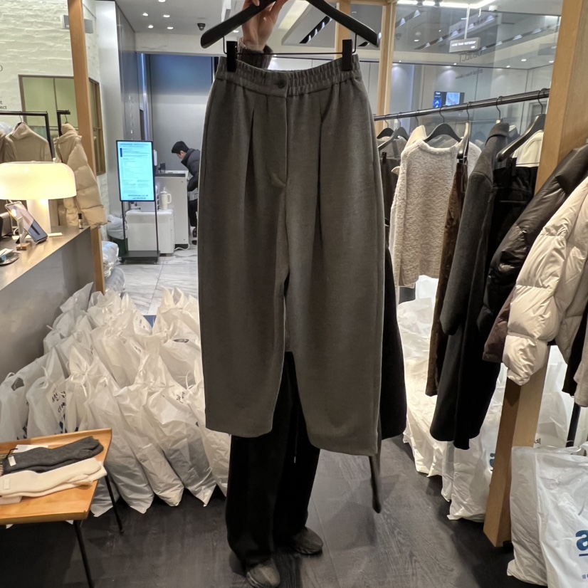 OBJECT東大門㊣實拍女裝新款25秋冬推薦時尚真品休閑褲羊毛OBJECT休閑褲圖色1