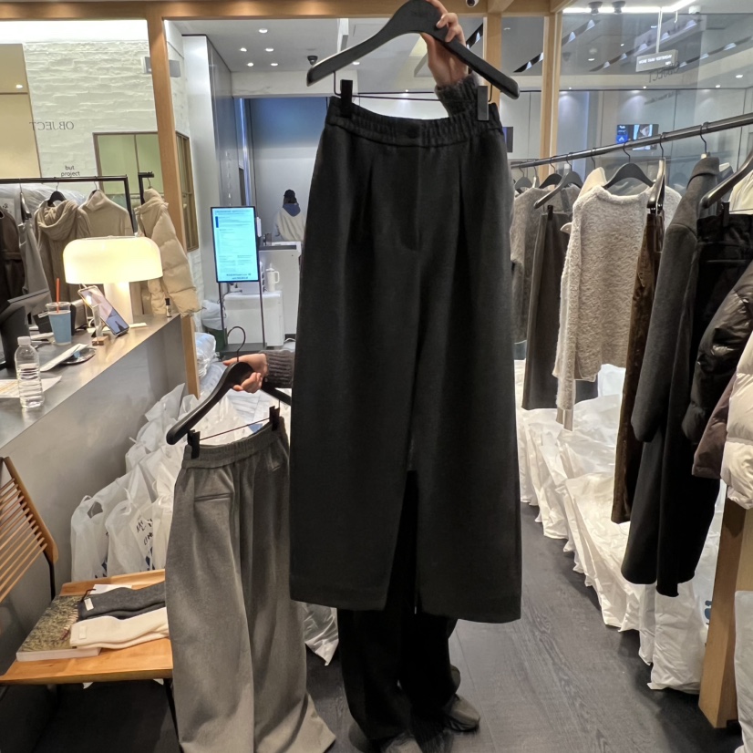 OBJECT東大門㊣實拍女裝新款25秋冬推薦時尚真品休閑褲羊毛OBJECT休閑褲圖色2