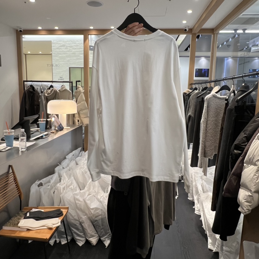 OBJECT韓國代購㊣女裝新款推薦休閑真品時尚職業25秋冬長袖T恤OBJECT長袖T恤