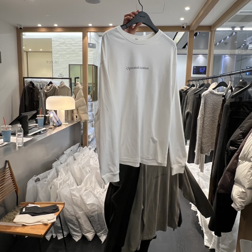 OBJECT韓國代購㊣女裝新款推薦休閑真品時尚職業25秋冬長袖T恤OBJECT長袖T恤圖色1