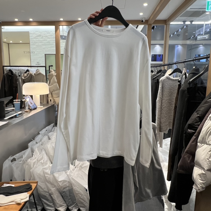 OBJECT東大門㊣代購女裝新款熱賣休閑推薦人氣職業真品長袖T恤OBJECT長袖T恤圖色1