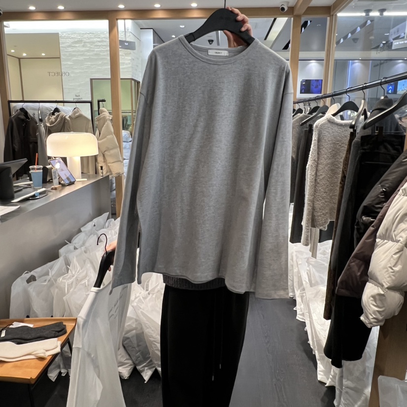 OBJECT東大門㊣代購女裝新款熱賣休閑推薦人氣職業真品長袖T恤OBJECT長袖T恤圖色2