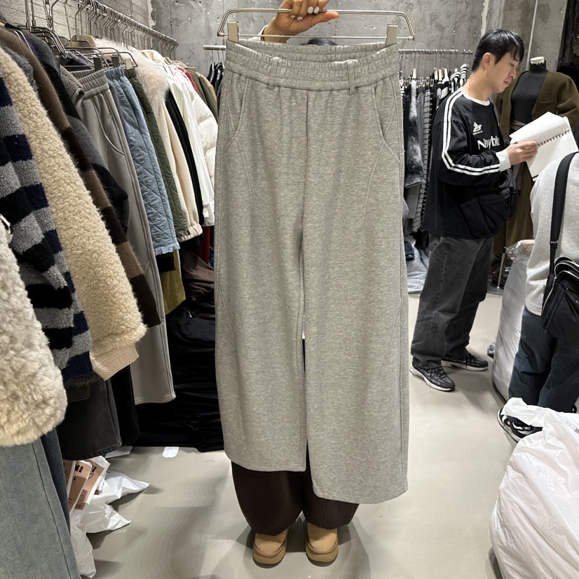 JUNI韓國代購㊣女士新品職業25秋冬推薦人氣熱賣休閑褲加絨my juni休閑褲圖色2