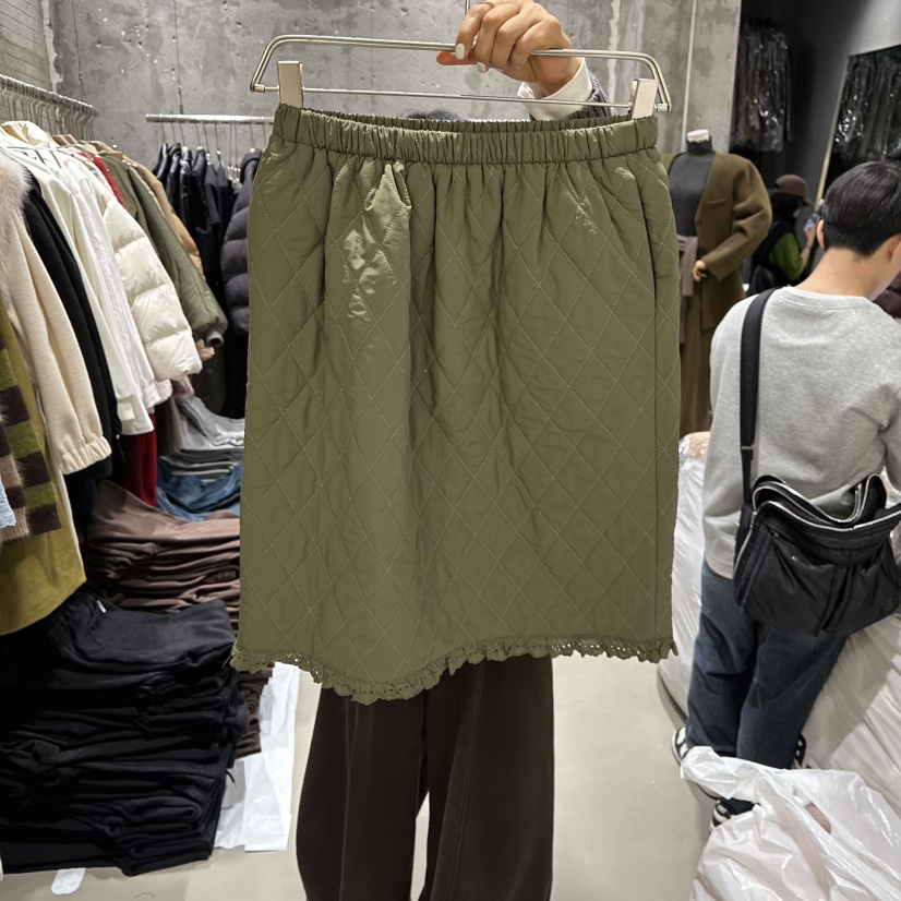 JUNI東大門㊣實拍女裝新品職業真品休閑25秋冬短裙蕾絲絎縫my juni短裙圖色1