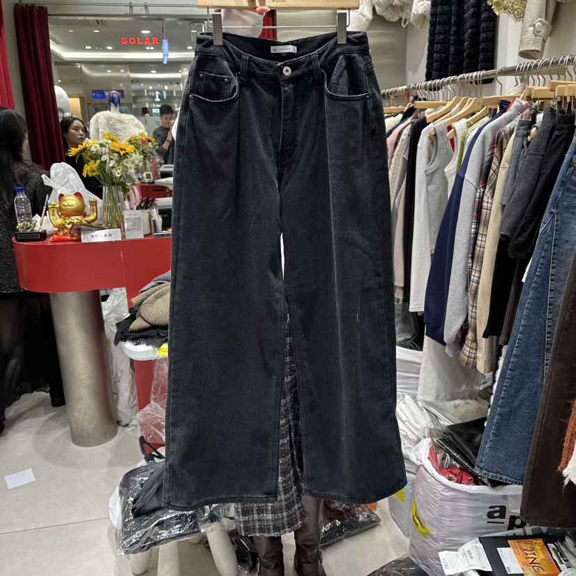 SOLAR東大門㊣實拍女裝新品推薦真品時尚人氣熱賣休閑牛仔褲SOLAR牛仔褲圖色2