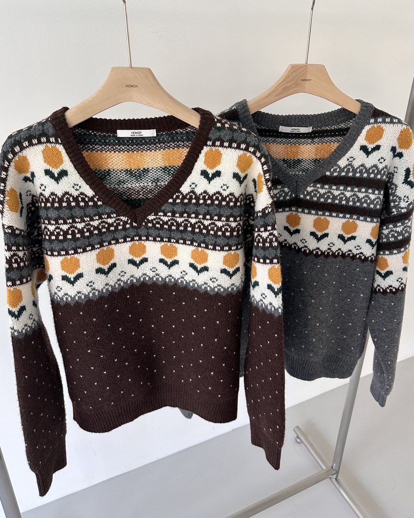 HOWDY東大門㊣實拍女士新款職業25秋冬熱賣推薦休閑時尚針織衫howdy針織衫