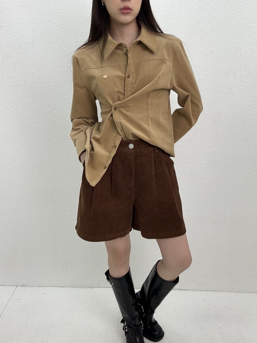 JMIND韓國代購㊣女裝新品時尚推薦人氣休閑熱賣真品短褲燈芯絨JMIND短褲