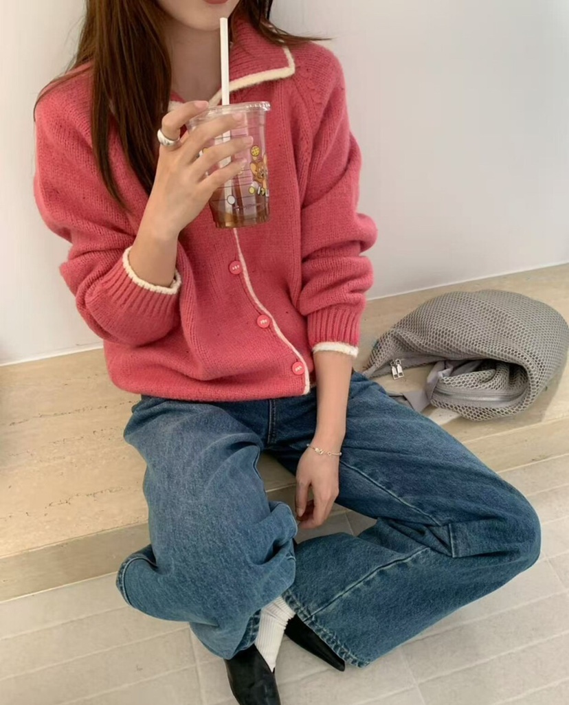 OLA韓國代購㊣女裝新品25秋冬熱賣時尚休閑職業真品人氣針織衫mellor/OLA針織衫