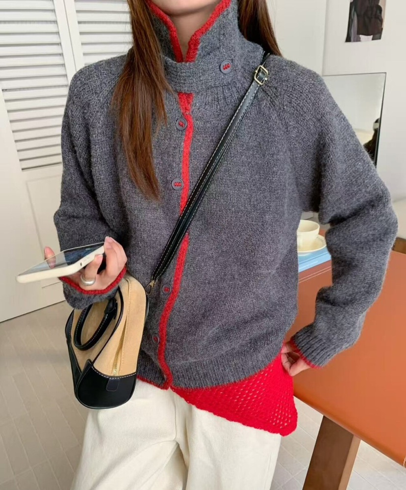 OLA韓國代購㊣女裝新品25秋冬熱賣時尚休閑職業真品人氣針織衫mellor/OLA針織衫