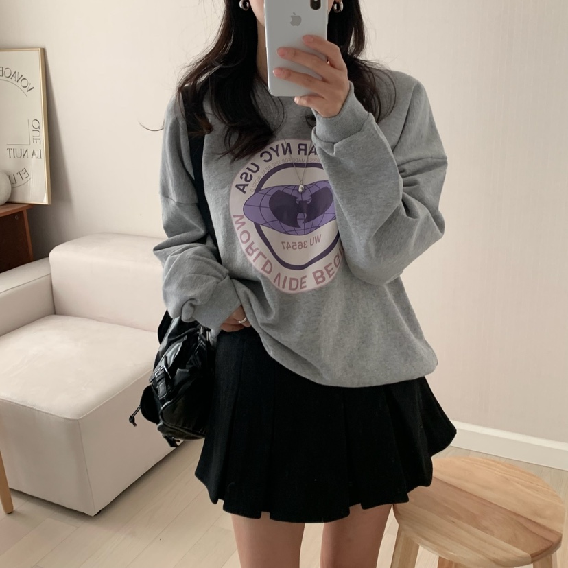 HELLO JINI東大門㊣實拍女士新品推薦職業熱賣時尚25秋冬衛衣HELLO JINI衛衣圖色1