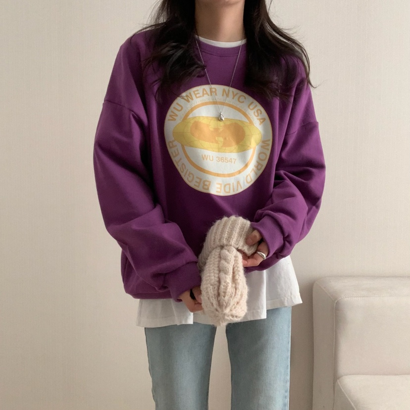 HELLO JINI東大門㊣實拍女士新品推薦職業熱賣時尚25秋冬衛衣HELLO JINI衛衣圖色2