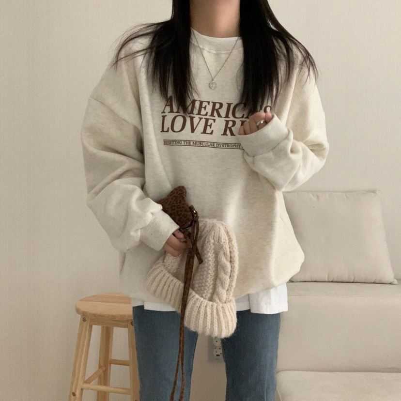 HELLO JINI韓國代購㊣女裝新品真品熱賣25秋冬推薦休閑衛衣HELLO JINI衛衣圖色2