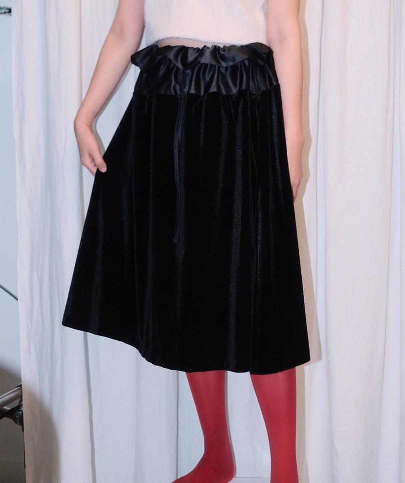 LETAILOR韓國代購㊣女士新品時尚休閑推薦半身裙中短裙天鵝絨LETAILOR半身裙/中短裙