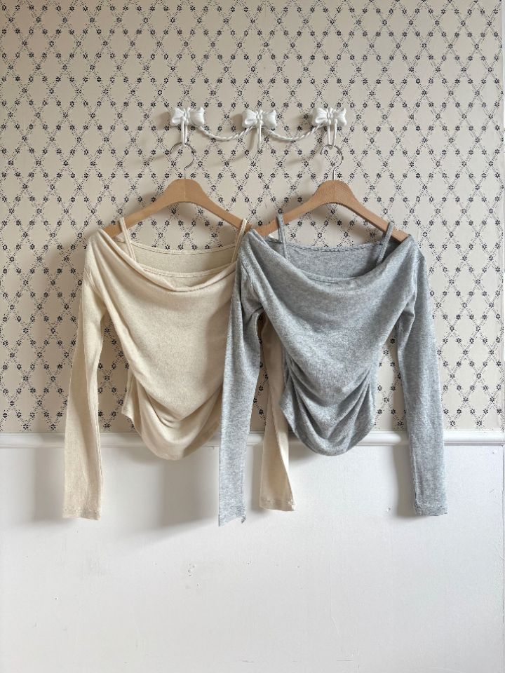 mars韓國代購㊣女裝新款真品25秋冬休閑職業熱賣長袖T恤假兩件mars長袖T恤