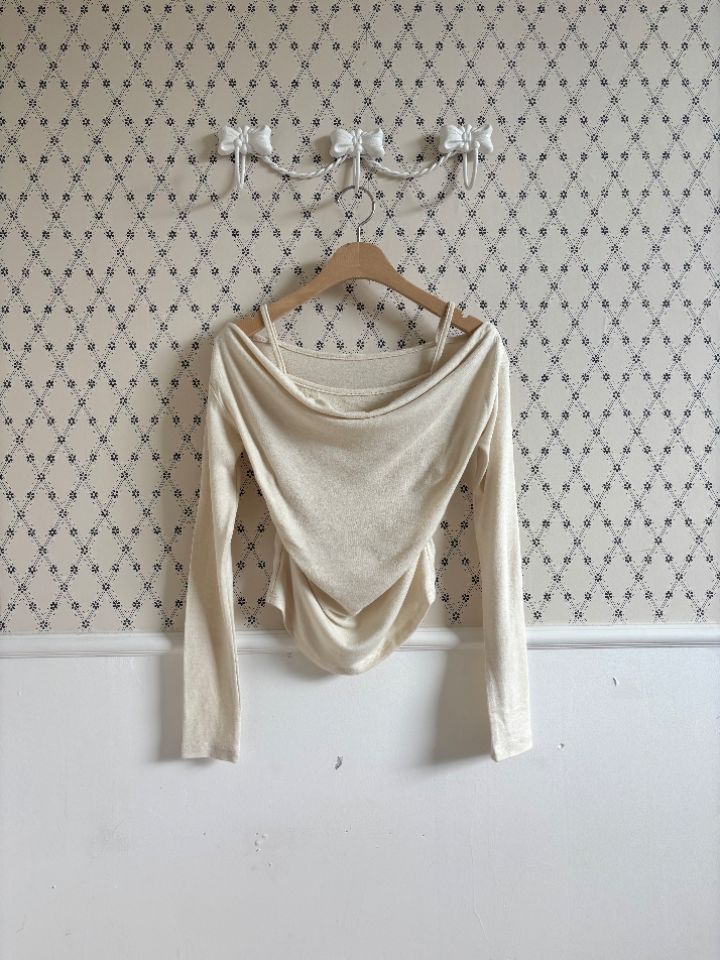 mars韓國代購㊣女裝新款真品25秋冬休閑職業熱賣長袖T恤假兩件mars長袖T恤