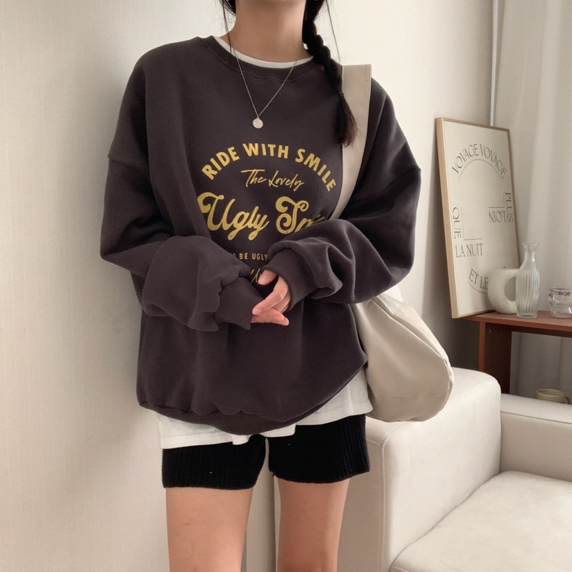 HELLO JINI韓國代購㊣女裝新品時尚熱賣休閑真品25秋冬衛衣HELLO JINI衛衣圖色1