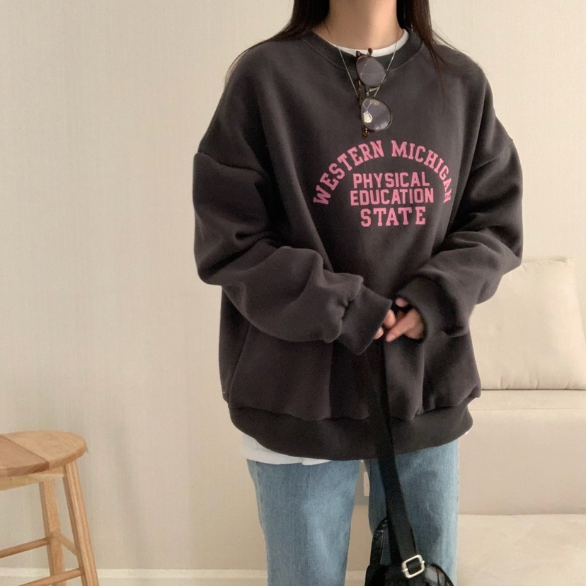 HELLO JINI東大門㊣實拍女裝新款休閑時尚25秋冬職業推薦衛衣HELLO JINI衛衣