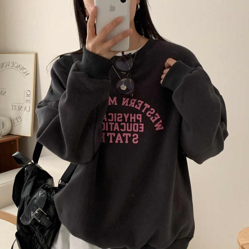 HELLO JINI東大門㊣實拍女裝新款休閑時尚25秋冬職業推薦衛衣HELLO JINI衛衣