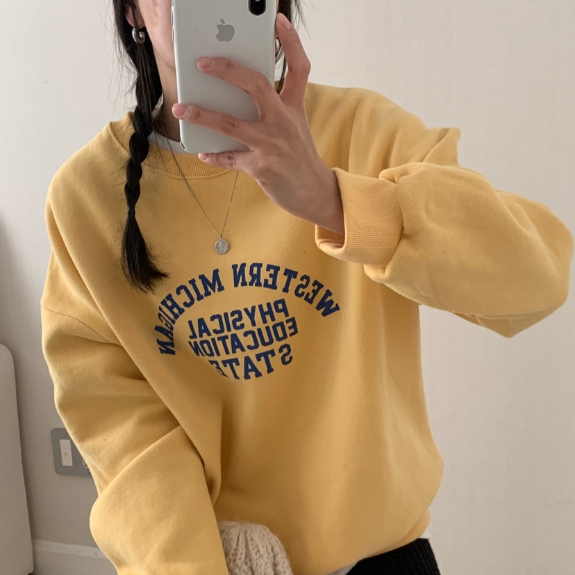 HELLO JINI東大門㊣實拍女裝新款休閑時尚25秋冬職業推薦衛衣HELLO JINI衛衣