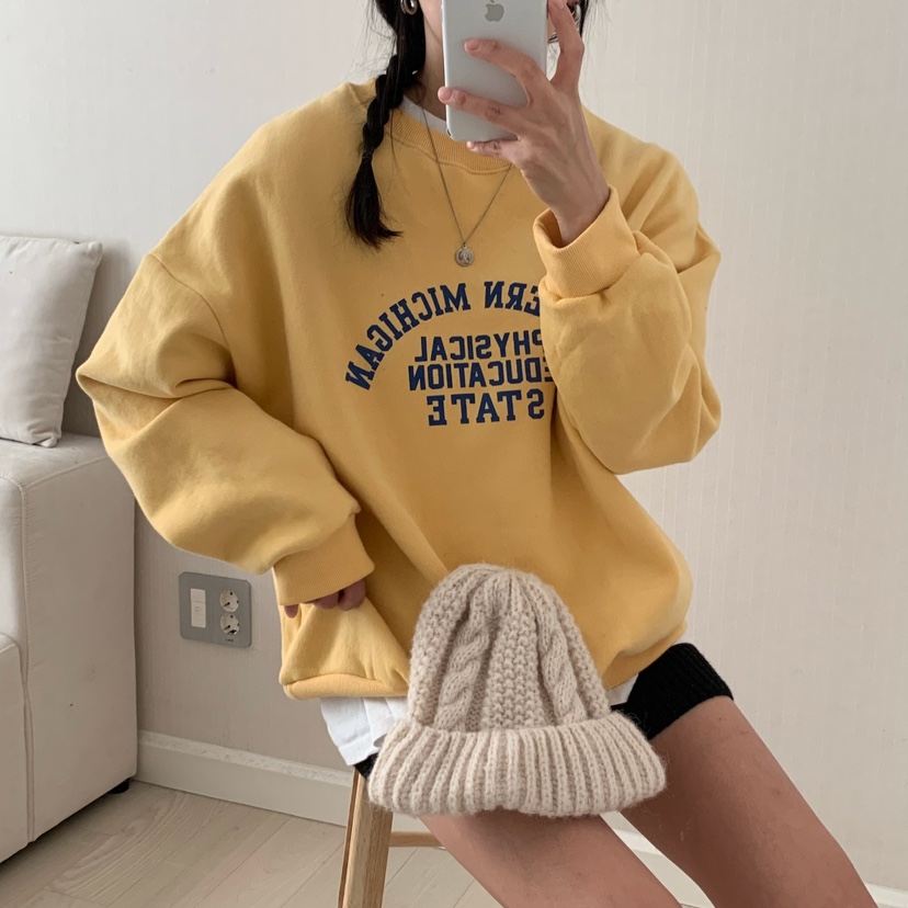 HELLO JINI東大門㊣實拍女裝新款休閑時尚25秋冬職業推薦衛衣HELLO JINI衛衣