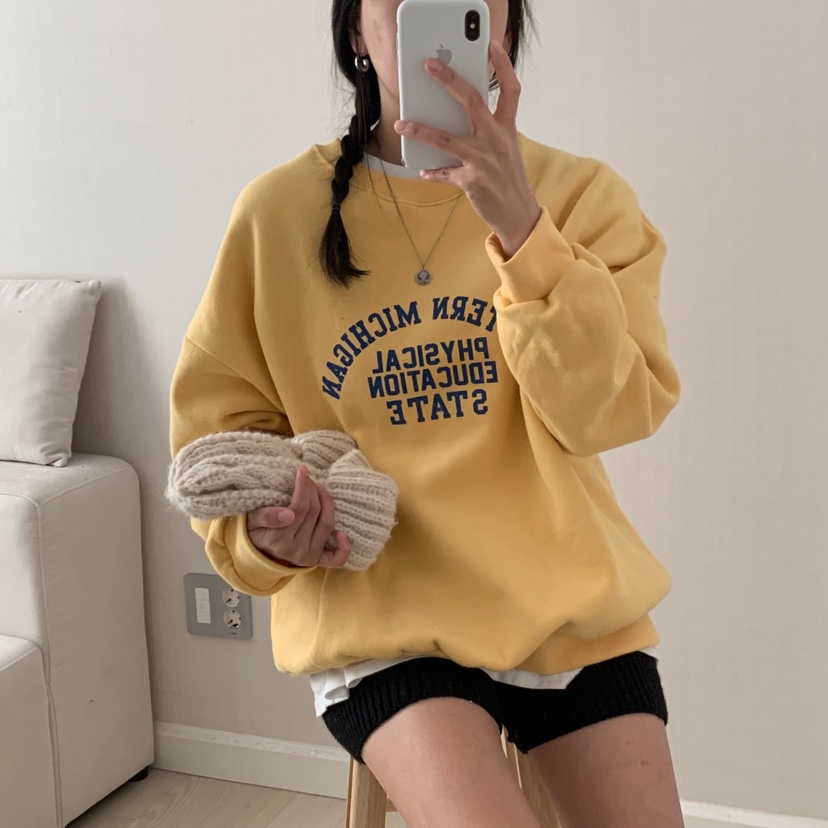 HELLO JINI東大門㊣實拍女裝新款休閑時尚25秋冬職業推薦衛衣HELLO JINI衛衣