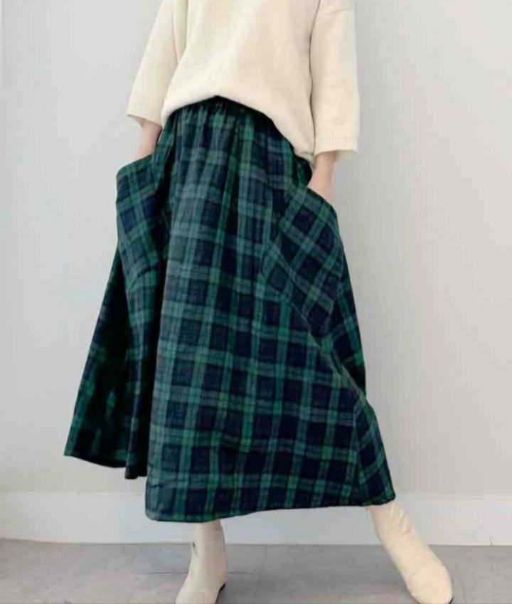 BLING BLING-S東大門㊣直郵女士新品25秋冬半身裙中短裙口袋格子BLING BLING-S半身裙/中短裙