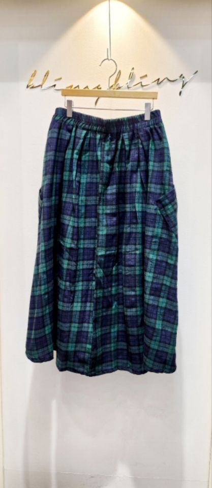 BLING BLING-S東大門㊣直郵女士新品25秋冬半身裙中短裙口袋格子BLING BLING-S半身裙/中短裙