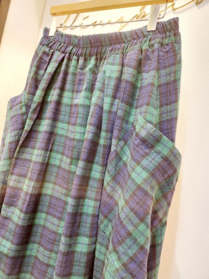 BLING BLING-S東大門㊣直郵女士新品25秋冬半身裙中短裙口袋格子BLING BLING-S半身裙/中短裙