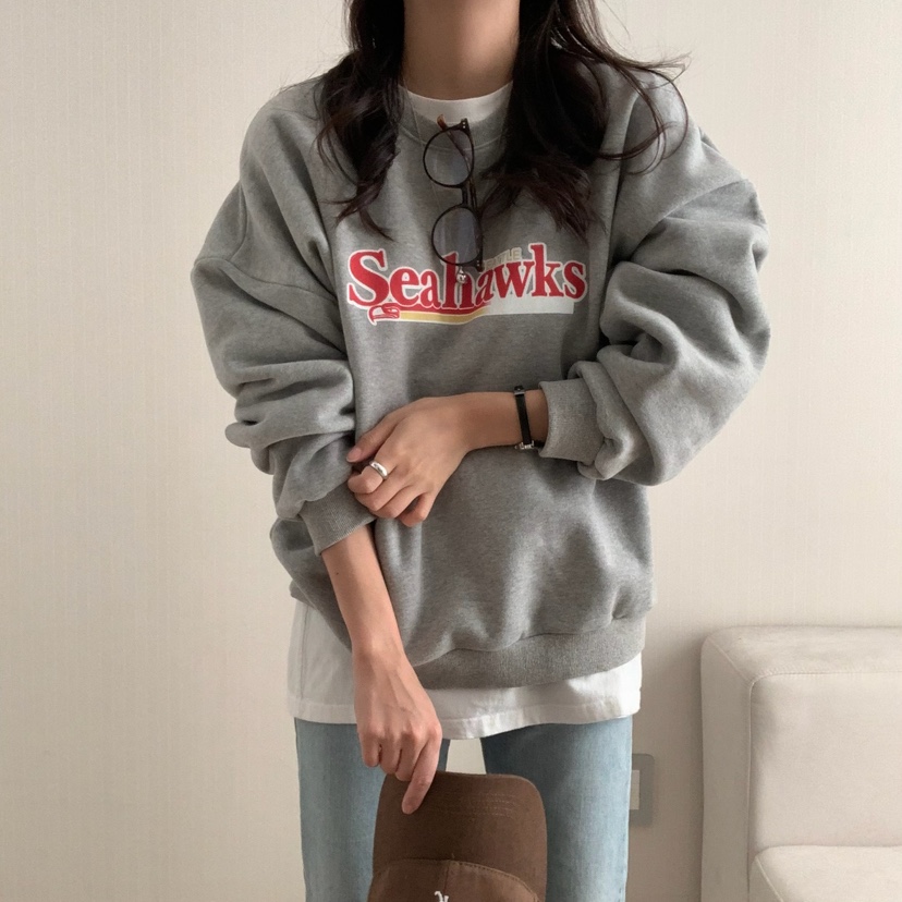 HELLO JINI東大門㊣實拍女士新品真品25秋冬休閑熱賣時尚衛衣HELLO JINI衛衣圖色2