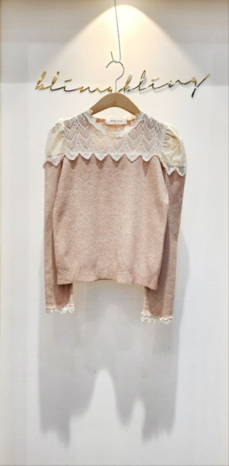 BLING BLING-S東大門㊣直郵女裝新款休閑時尚熱賣針織衫蕾絲BLING BLING-S針織衫圖色1