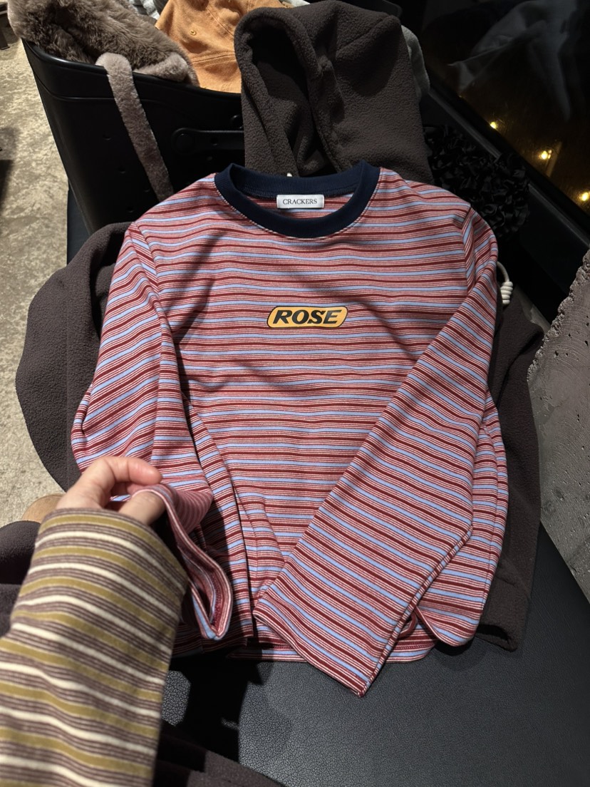 CRACKERS韓國代購㊣女士新款休閑推薦25秋冬人氣熱賣長袖T恤CRACKERS長袖T恤