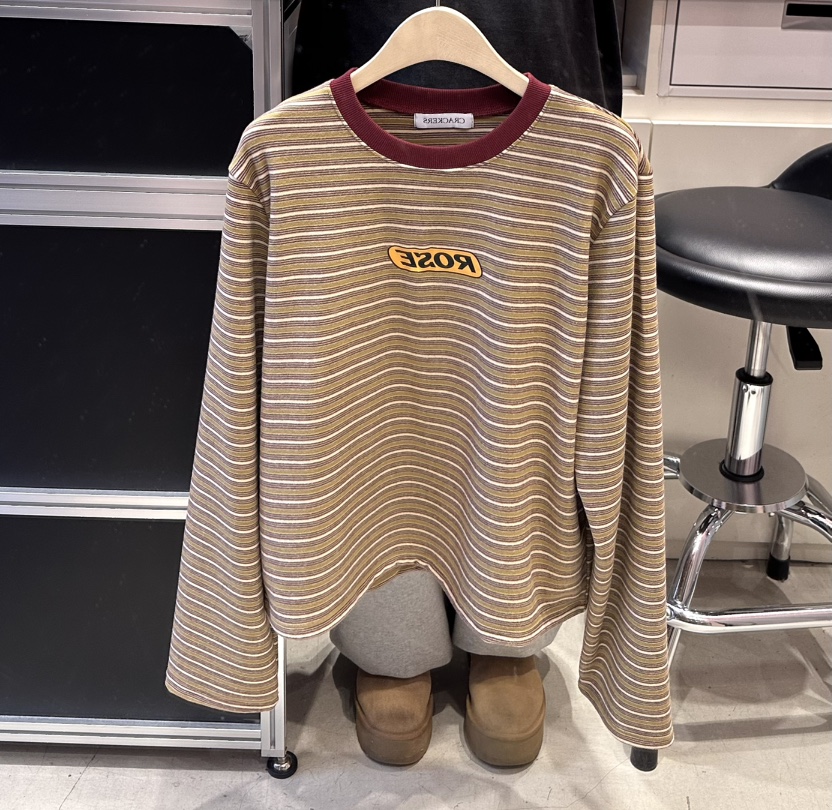 CRACKERS韓國代購㊣女士新款休閑推薦25秋冬人氣熱賣長袖T恤CRACKERS長袖T恤圖色2