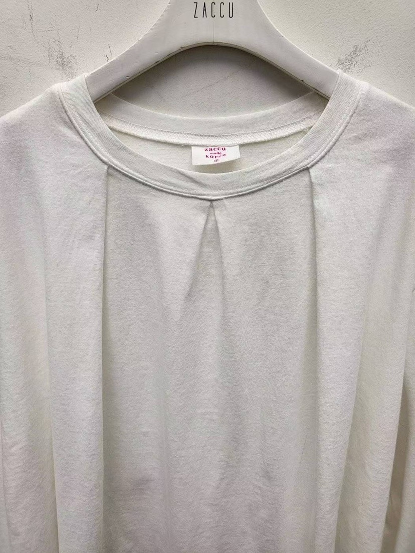 ZACCU東大門㊣代購女士新品休閑職業時尚熱賣人氣長袖T恤褶皺ZACCU長袖T恤