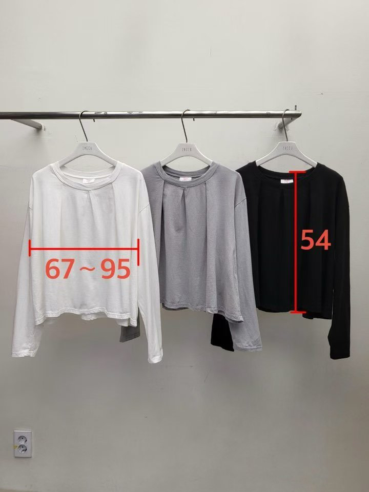 ZACCU東大門㊣代購女士新品休閑職業時尚熱賣人氣長袖T恤褶皺ZACCU長袖T恤