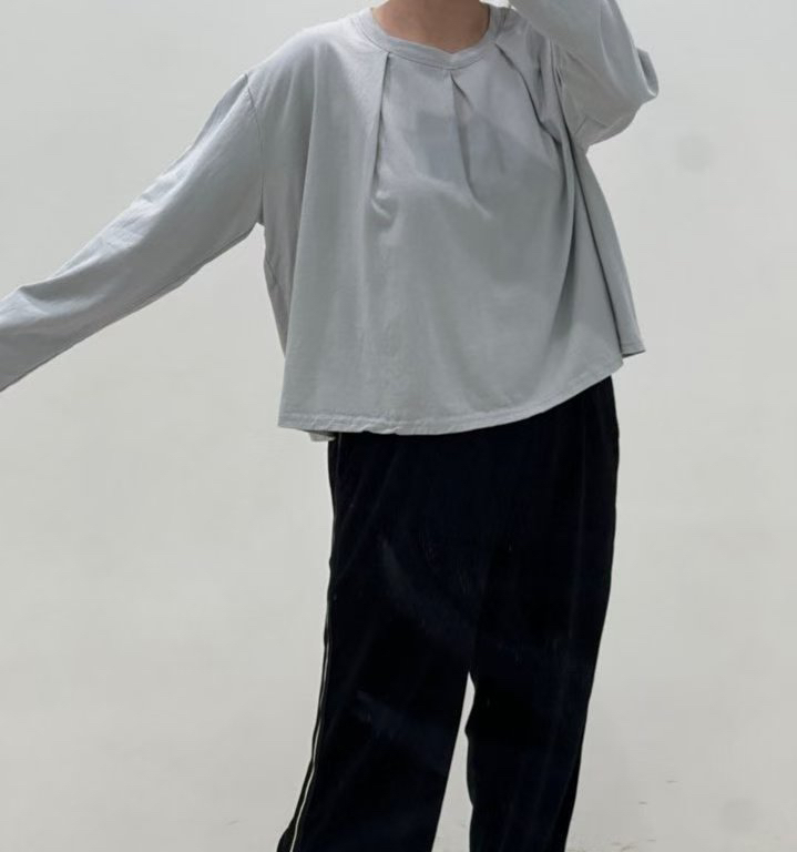 ZACCU東大門㊣代購女士新品休閑職業時尚熱賣人氣長袖T恤褶皺ZACCU長袖T恤