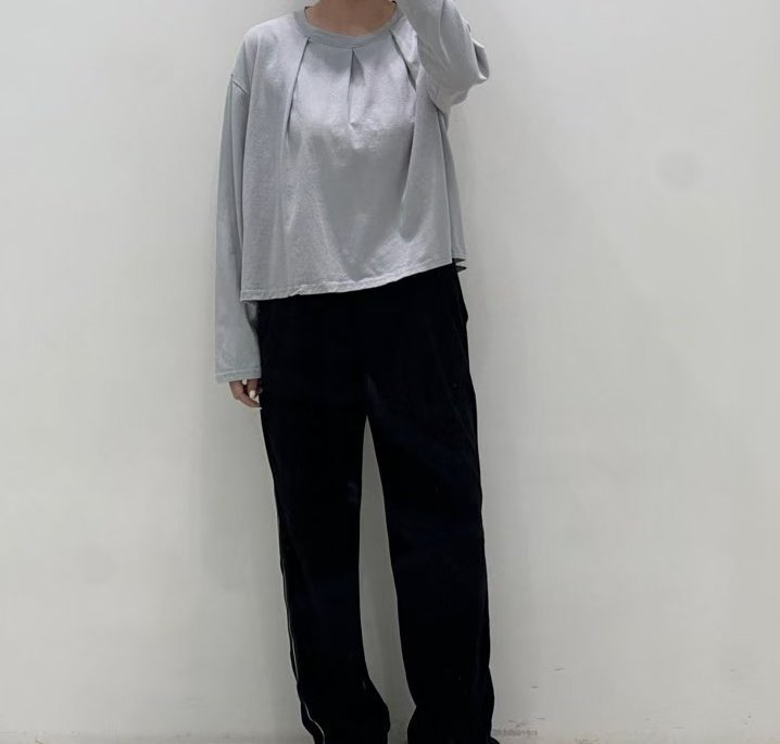 ZACCU東大門㊣代購女士新品休閑職業時尚熱賣人氣長袖T恤褶皺ZACCU長袖T恤