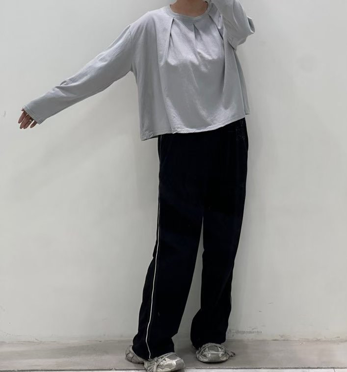 ZACCU東大門㊣代購女士新品休閑職業時尚熱賣人氣長袖T恤褶皺ZACCU長袖T恤