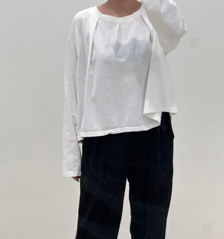 ZACCU東大門㊣代購女士新品休閑職業時尚熱賣人氣長袖T恤褶皺ZACCU長袖T恤