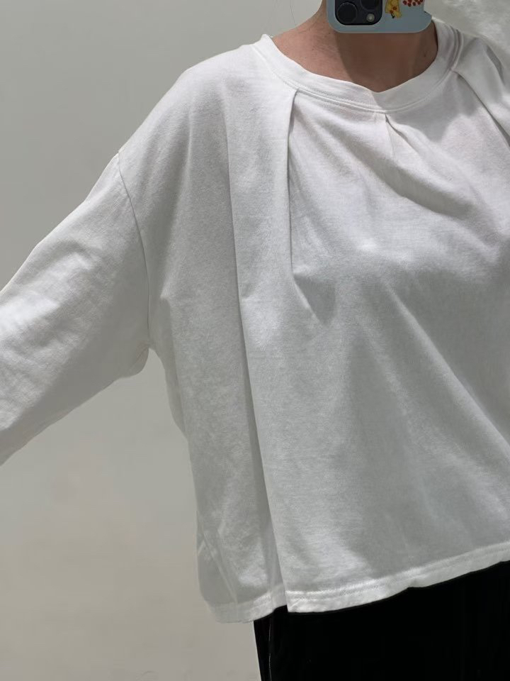 ZACCU東大門㊣代購女士新品休閑職業時尚熱賣人氣長袖T恤褶皺ZACCU長袖T恤