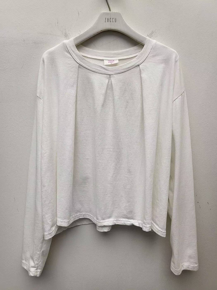 ZACCU東大門㊣代購女士新品休閑職業時尚熱賣人氣長袖T恤褶皺ZACCU長袖T恤圖色1