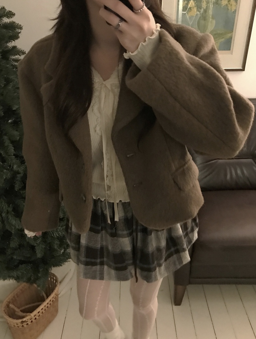 DARLUZ_MI東大門㊣直郵女士新品人氣推薦時尚真品短款大衣羊毛DARLUZ_MI短款大衣