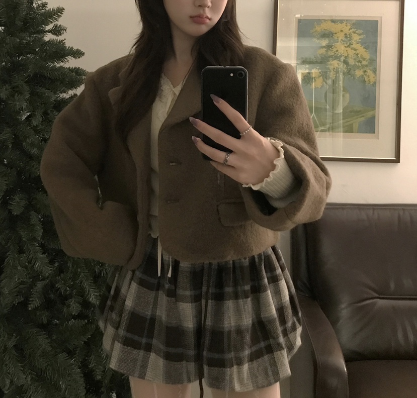 DARLUZ_MI東大門㊣直郵女士新品人氣推薦時尚真品短款大衣羊毛DARLUZ_MI短款大衣