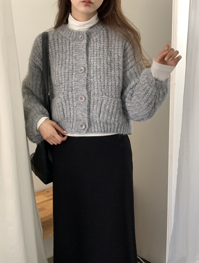 NOTICE東大門㊣代購女裝新品推薦真品25秋冬毛衣短款針織開衫NOTICE毛衣