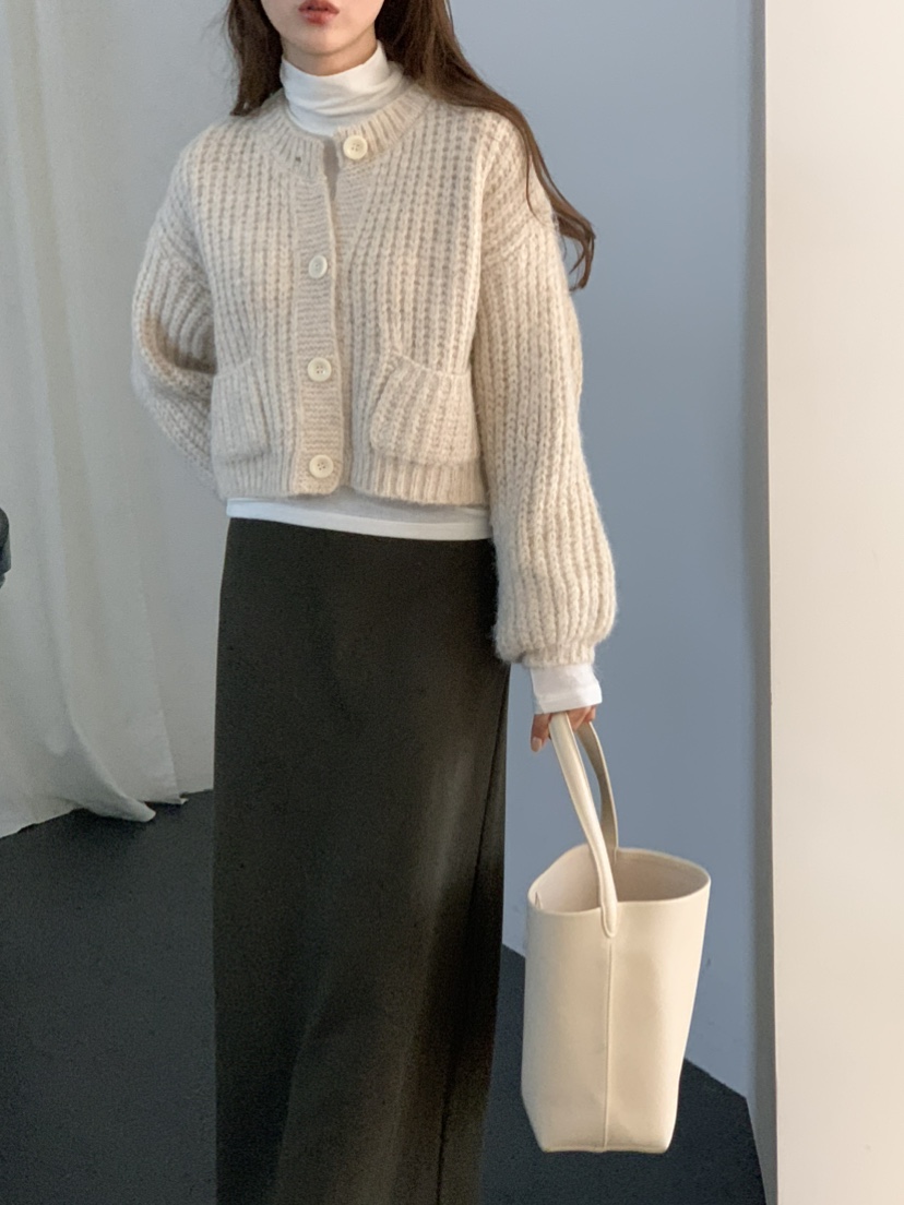 NOTICE東大門㊣代購女裝新品推薦真品25秋冬毛衣短款針織開衫NOTICE毛衣