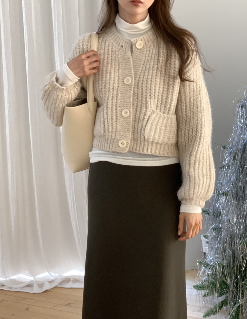 NOTICE東大門㊣代購女裝新品推薦真品25秋冬毛衣短款針織開衫NOTICE毛衣