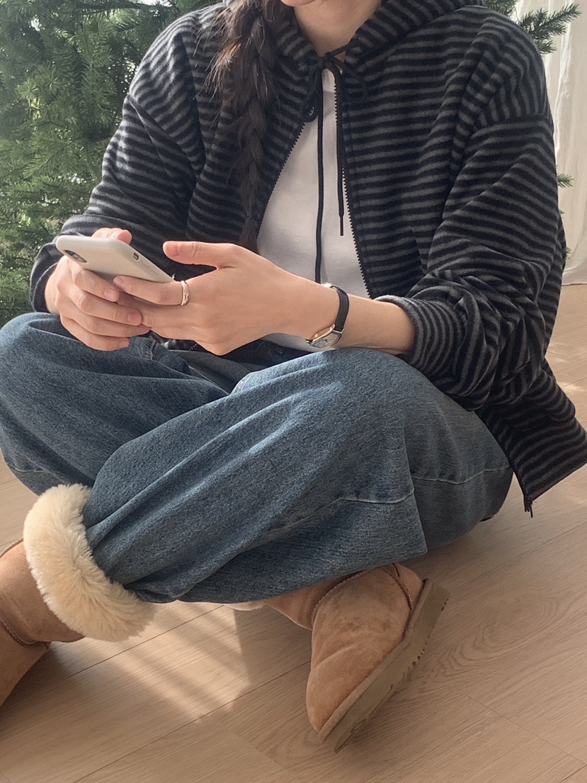 WOOD韓國直郵㊣女士新款熱賣真品職業推薦衛衣連帽拉鏈衫抓絨WOOD衛衣