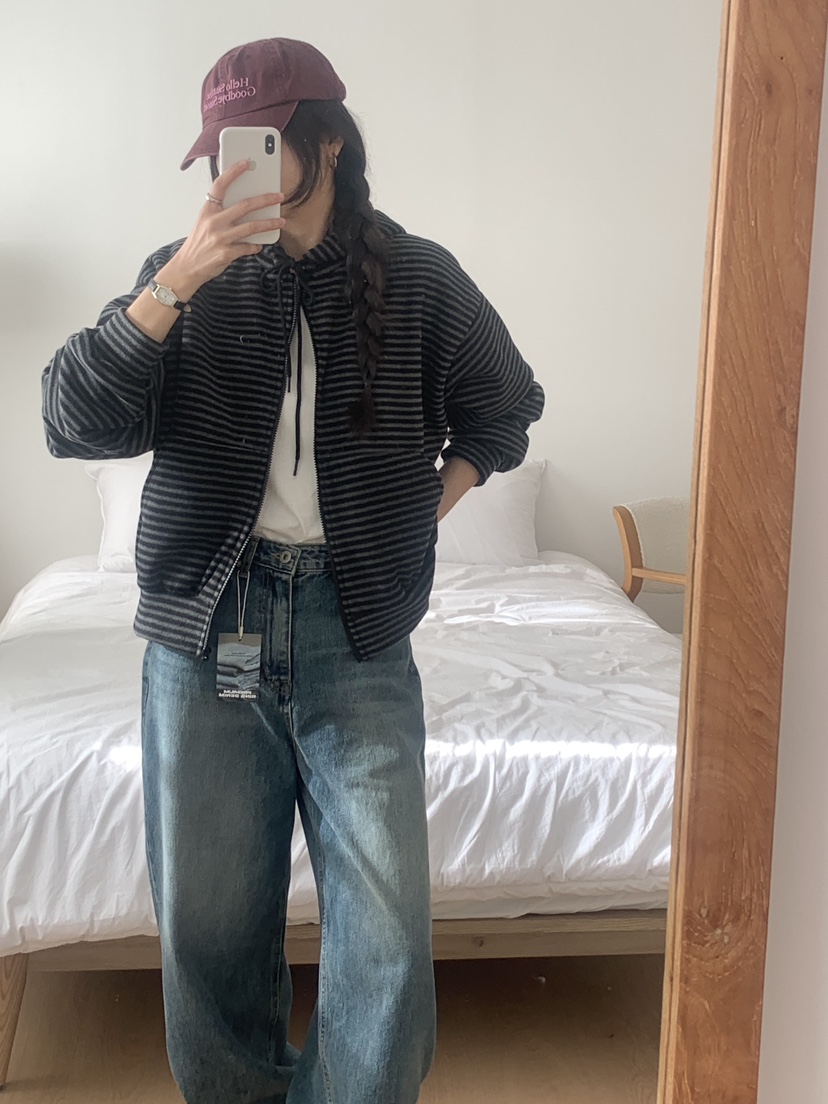 WOOD韓國直郵㊣女士新款熱賣真品職業推薦衛衣連帽拉鏈衫抓絨WOOD衛衣