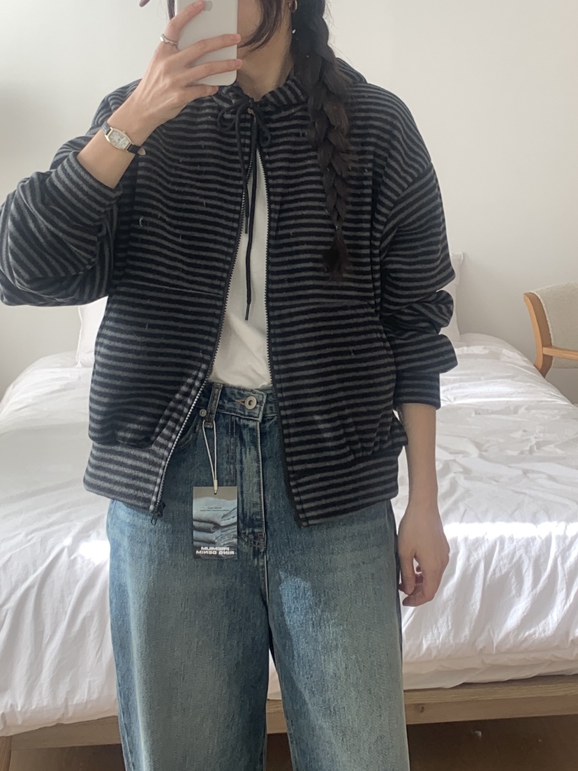 WOOD韓國直郵㊣女士新款熱賣真品職業推薦衛衣連帽拉鏈衫抓絨WOOD衛衣